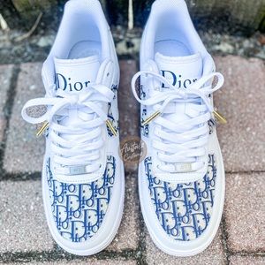 Blue Dior Air Force 1 Custom - Owl Fashion Shop